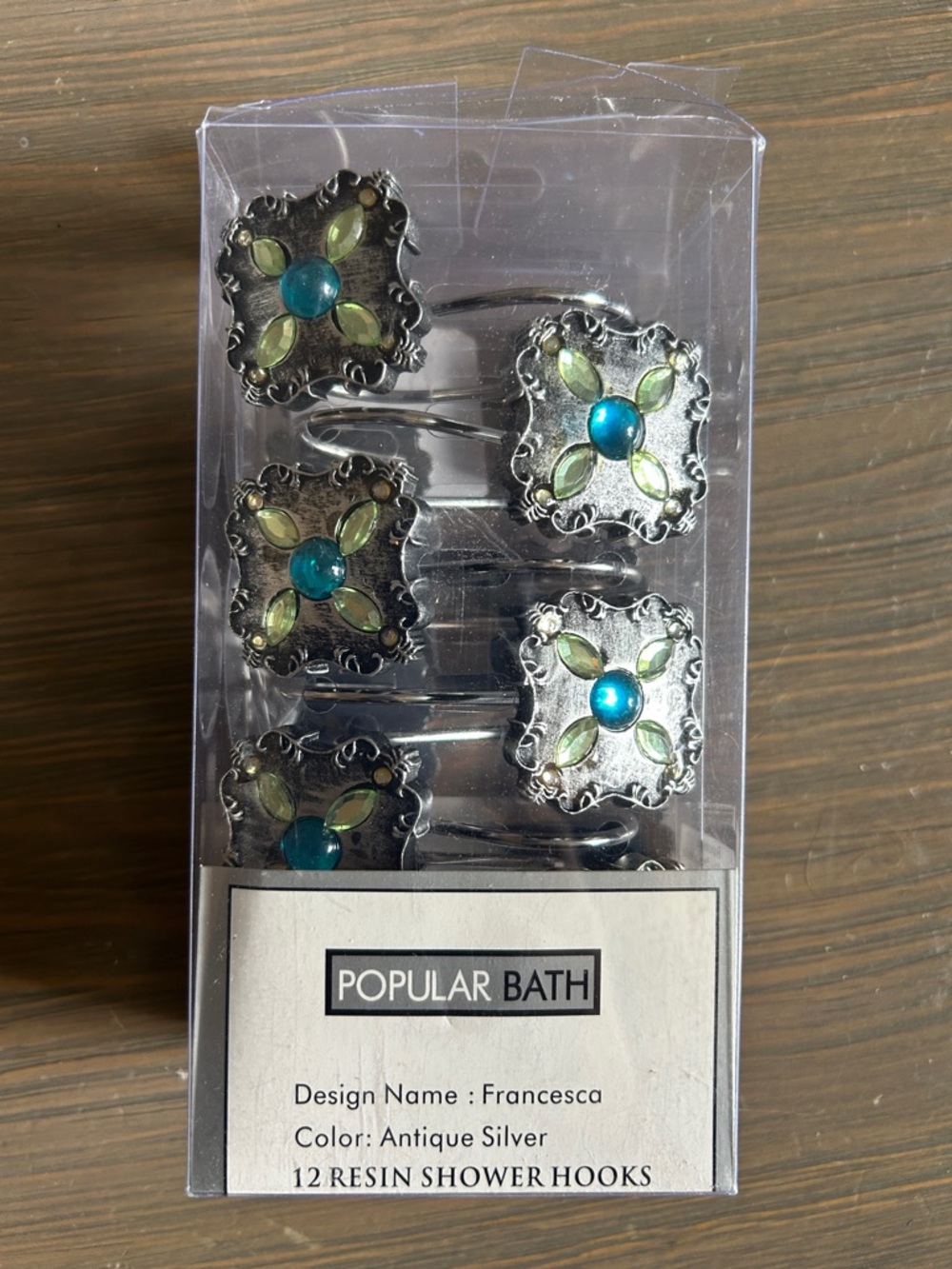 NWT 12 Pack Popular Bath Francesca Resin Shower Hooks